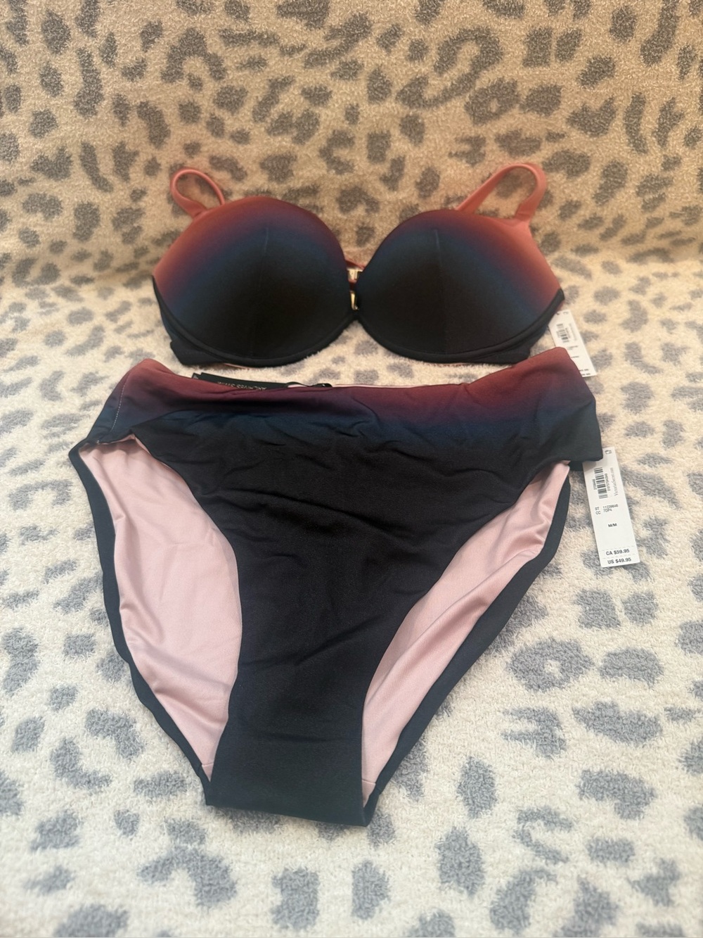 NWT Victoria’s Secret Swim Ombré Bikini Set 34DD M High Waist